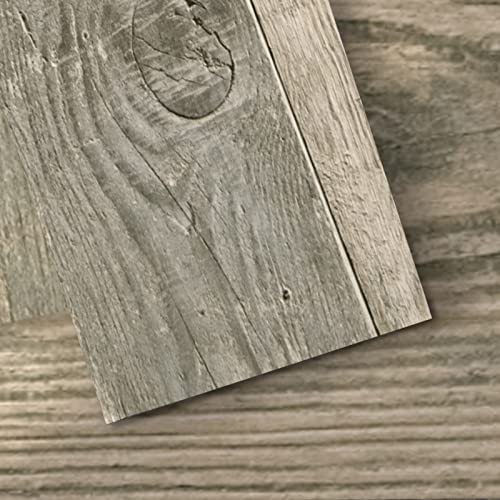 Art3d PVC-Bodenbelag Selbstklebende Bodenfliese Fliesen DIY Vinyl Holzdielen Wasserdichter Dielenboden Holzoptik Gewaschen Starre Oberfläche Harter Kern 36 Stück Gealtertes Holz 5 m² von Art3d