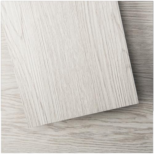 Art3d PVC-Bodenbelag Selbstklebende Bodenfliese Fliesen DIY Vinyl Holzdielen Wasserdichter Dielenboden Holzoptik Gewaschen Starre Oberfläche Harter Kern 36 Stück Weiß 5 m² von Art3d