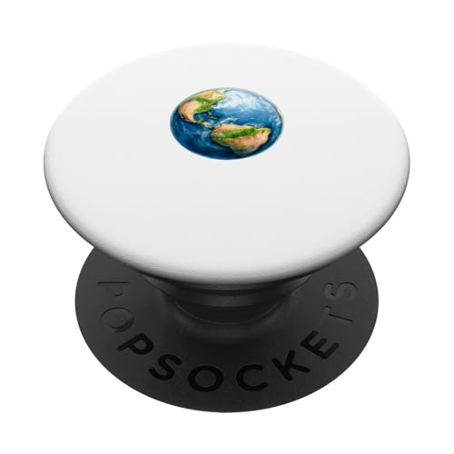 Aquarell Erde zeigt Nordamerika und Südamerika PopSockets Klebender PopGrip von ArtAttack