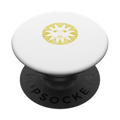 Gelbe lächelnde Sonne PopSockets Klebender PopGrip von ArtAttack