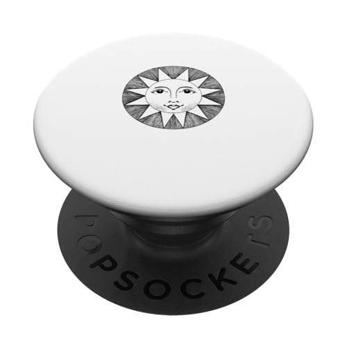 Sonnenlächelndes Vintage-Design PopSockets Klebender PopGrip von ArtAttack