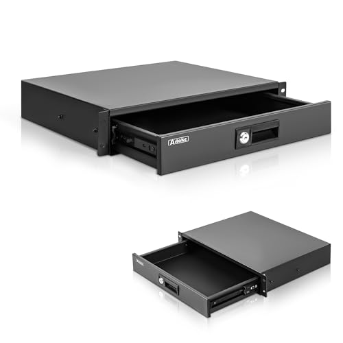 2U Rackschublade für 48.3 cm Server-Rack und Netzwerkschrank, abschließbares Trenn-Rackgehäuse mit Schlüssel, 2U Servergehäuse Kapazität bis 10 kg von Artake