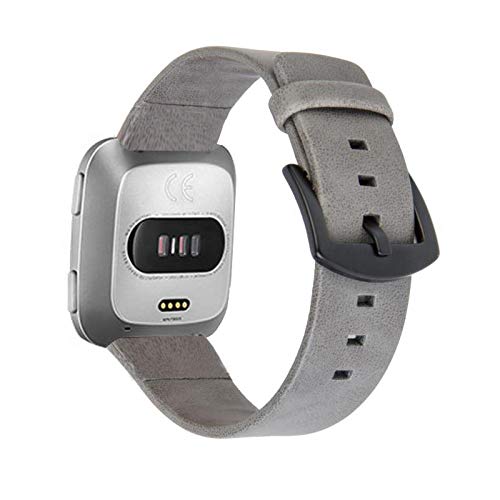 Artchros für Fitbit Versa/Versa 2 Armband, Leder Armband Edelstahl Verschluss Uhrenarmband Business Sport Lederarmband für Fitbit Versa 2/Versa/Versa Lite/Versa Special Edition/Apple Watch 42/44mm von Artchros