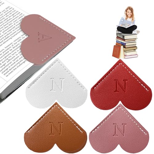 Personalisiertes Leder-Lesezeichen in Herzform mit Initiale, 26 Buchstaben, benutzerdefinierte Eckseite, Lesezeichen zum Lesen von Frauen, Buchliebhabern, Lehrern, Studenten, Buchzubehör (weiß + rot + Personalisiertes Leder-Lesezeichen in Herzform mit Initiale, 26 Buchstaben, benutzerdefinierte Eckseite, Lesezeichen zum Lesen von Frauen, Buchliebhabern, Lehrern, Studenten, Buchzubehör (weiß + rot + von Artdelta