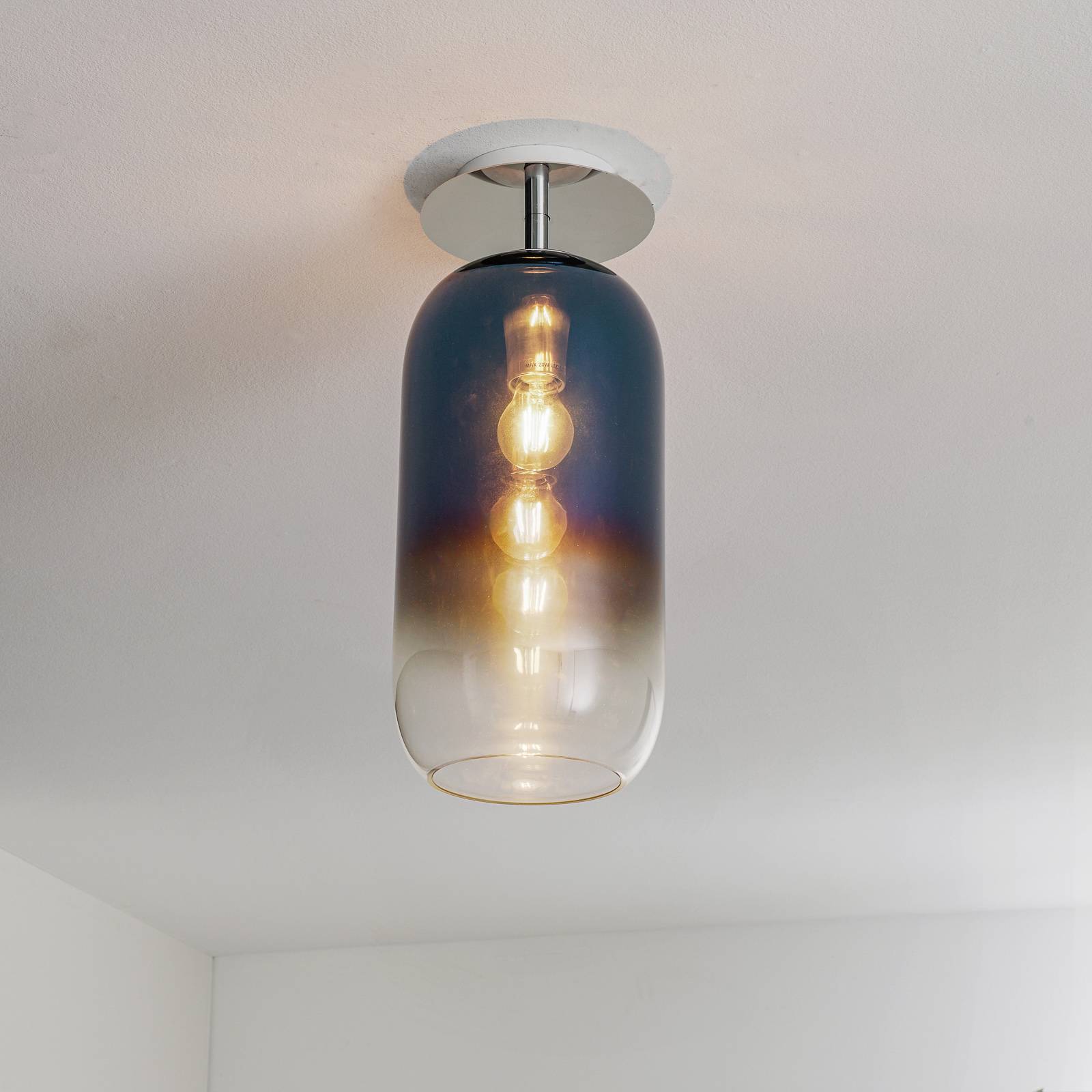 Artemide Gople Deckenleuchte blau/silber von Artemide