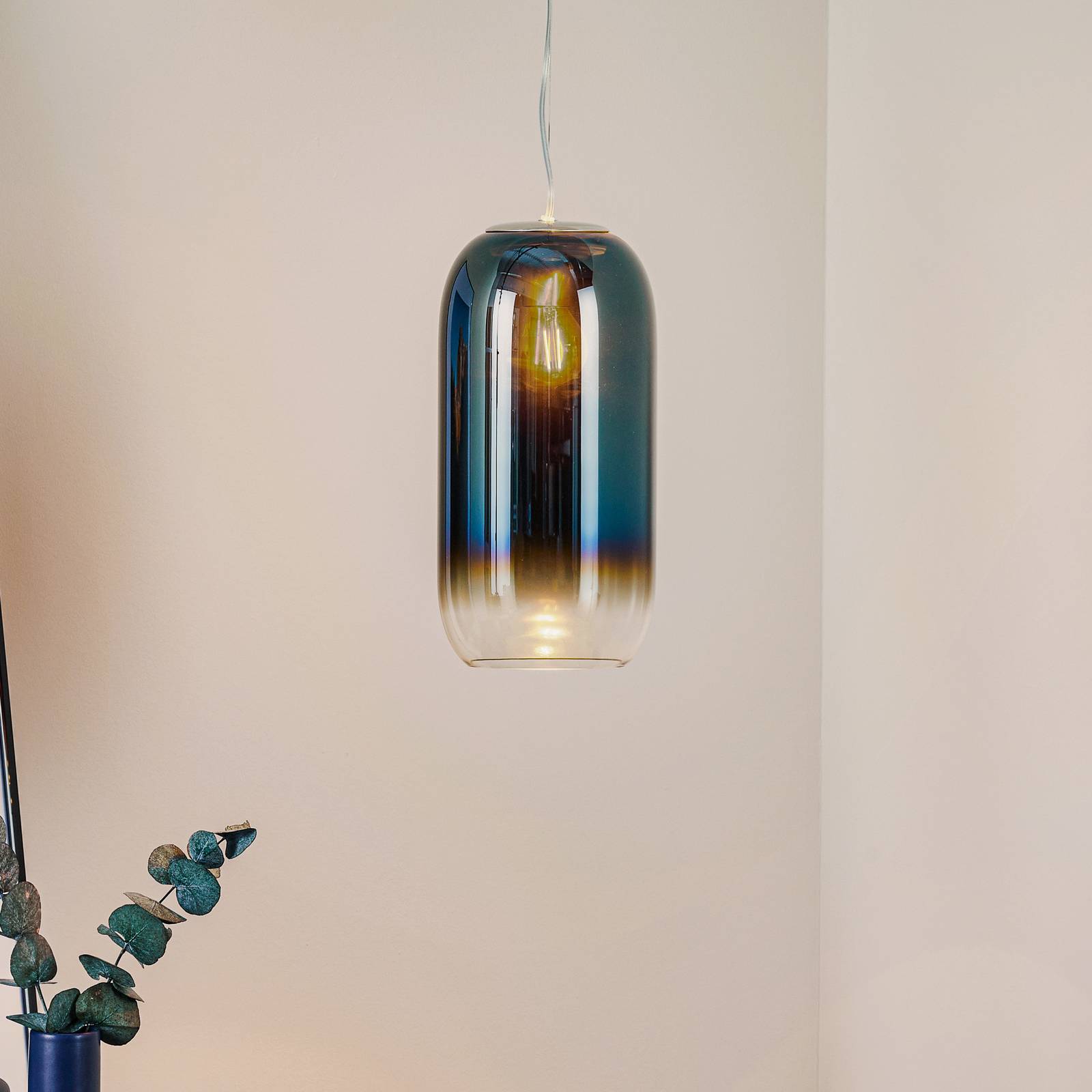 Artemide Gople Mini Hängeleuchte blau/silber von Artemide