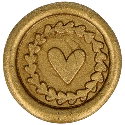 Artemio 10 x Stickers Wax Coeur 25 mm Gold von Artemio