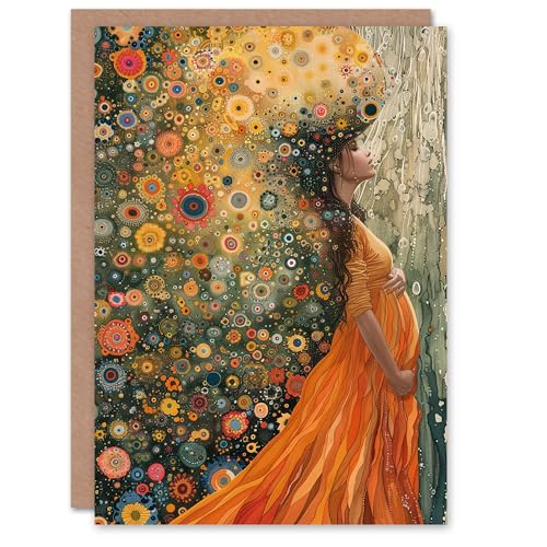 Artery8 Abstrakt Klimt Stil Schwangere Frau Natur Geburtstagskarte Artery8 Abstrakt Klimt Stil Schwangere Frau Natur Geburtstagskarte von Artery8