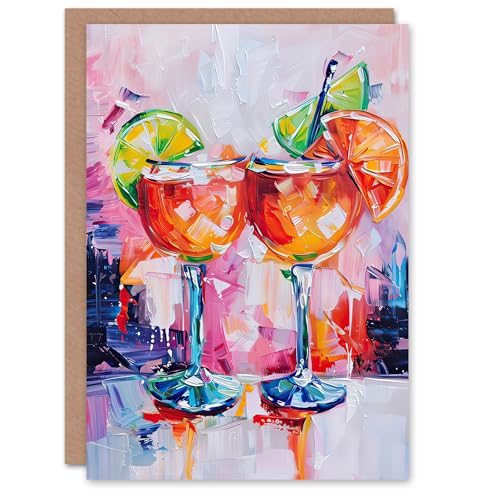 Artery8 Aperol Spritz Cocktails Öl Bunt Geburtstagskarte Artery8 Aperol Spritz Cocktails Öl Bunt Geburtstagskarte von Artery8