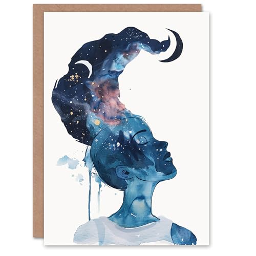 Artery8 Astral Spiritual Dream Watercolour Conceptual Art For Her Woman Birthday Card von Artery8