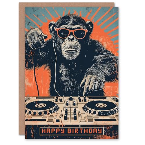 Artery8 Retro Dj Cp Sonnenbrille Ape Decks Mann Geburtstagskarte von Artery8