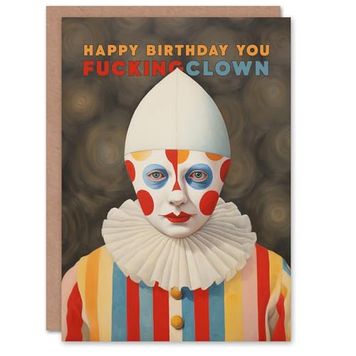 Artery8 Birthday Greeting Card Funny Rude You F***ing Clown For Him Her von Artery8