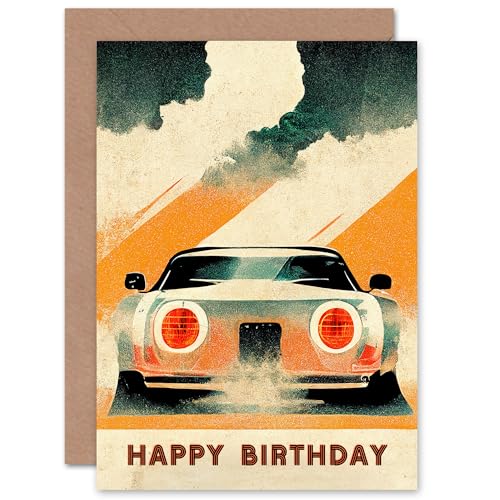 Artery8 Birthday Japanese Sports Car Racing For Dad Him Blank Inside Greeting Card von Artery8