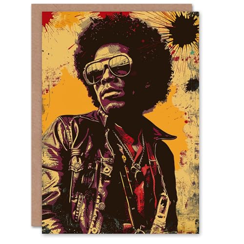 Artery8 California Soul Music Funk Conceptual Portrait Blank For Him Or Her Art Birthday Card von Artery8