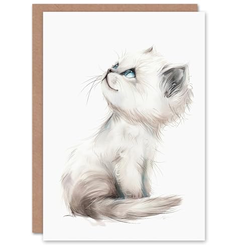 Artery8 Cute Fluffy Ragdoll Kitten Baby Cat Lover For Her Woman Birthday Card von Artery8