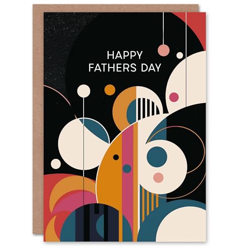 Artery8 Father's Day Card Abstract Circles Stripes Geometric Design For Him Man Male Dad Brother Son Papa Grandad Greeting Card von Artery8