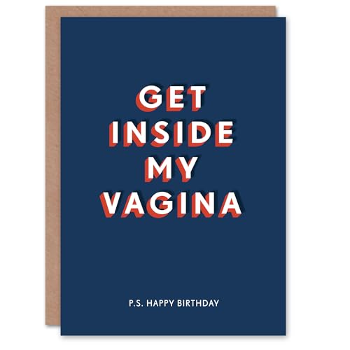 Artery8 Geburtstagskarte Get Inside My V*gina For Him Husband Boyfriend Partner, lustig, humorvoll von Artery8
