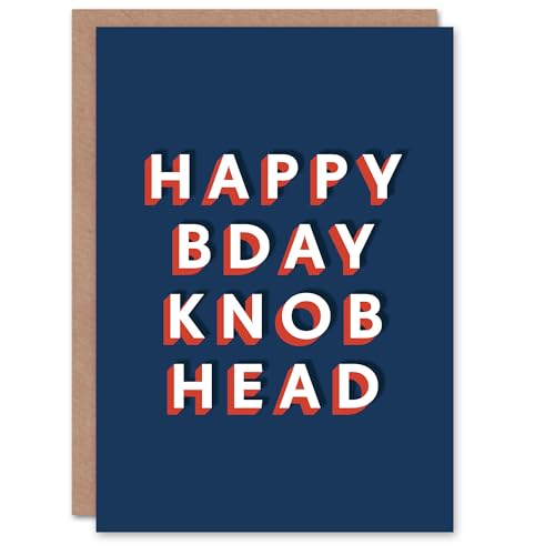 Artery8 Geburtstagskarte Happy BDay mit Knopfkopf für Ihn, Mann, bester Freund, Bruder, lustig, lustig, humorvoll von Artery8