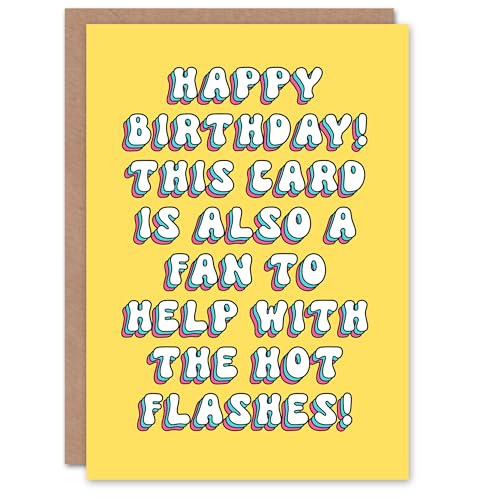 Artery8 Geburtstagskarte mit Aufschrift Aging Menopause Hot Flashes Fan Fun Funny Humor Joke For Her Gran Sister Niece Daughter Wife Woman Greeting Card von Artery8