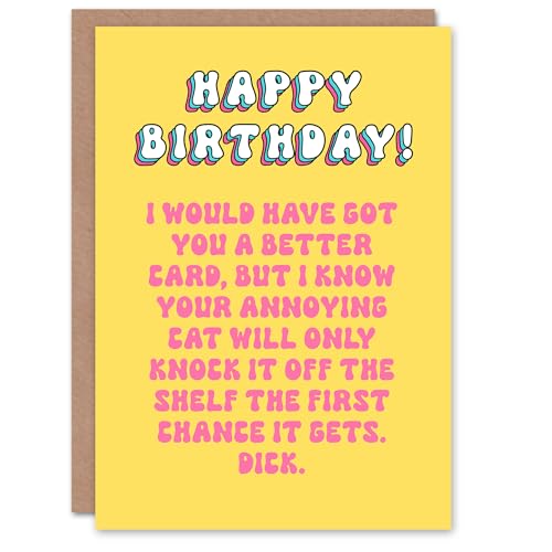 Artery8 Geburtstagskarte mit lustiger Katze, lustiger Humor, Witz für Oma, Schwester, Nichte, Tochter, Ehefrau, Frau, Grußkarte von Artery8