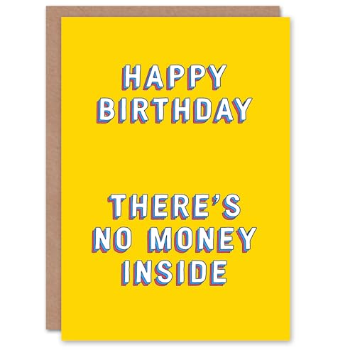 Artery8 Geburtstagskarte ohne Geld im Inneren, lustige Grußkarte für Kinder, lustiger Humor, Witz von Artery8