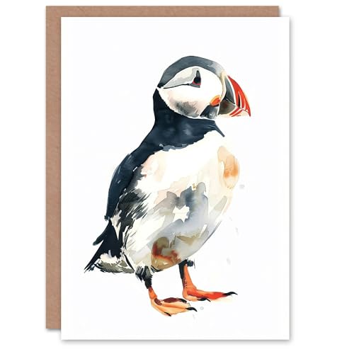 Artery8 Papageientaucher Vogel Ventilator Natur Fett Hell Geburtstagskarte von Artery8