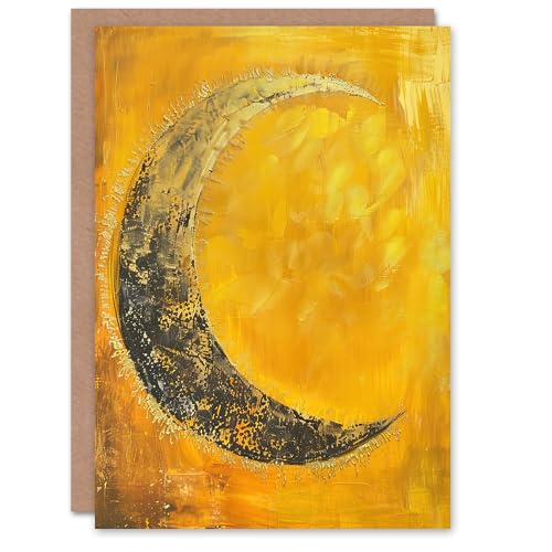 Artery8 Greeting Card Crescent Moon Orange Gold Moonlight Tassels Blank For Him Or Her Art Birthday Card Artery8 Greeting Card Crescent Moon Orange Gold Moonlight Tassels Blank For Him Or Her Art Birthday Card von Artery8