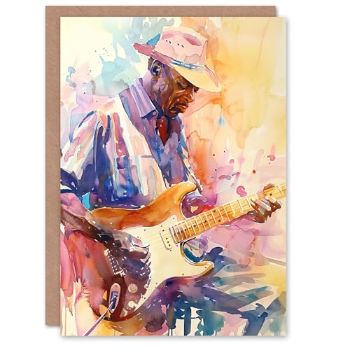 Artery8 Greeting Card Electric Guitarist Music Portrait Watercolour Blank for All Him Or Her Art Birthday Card Artery8 Greeting Card Electric Guitarist Music Portrait Watercolour Blank for All Him Or Her Art Birthday Card von Artery8