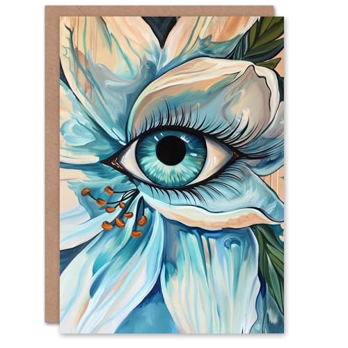 Artery8 Iris Flower Blue Eye Abstract Conceptual Art Blank For Him Or Her Art Birthday Card von Artery8