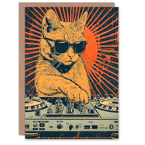 Artery8 Retro Sonne Dj Decks Sonnenbrille Mann Karte mit Katzenmotiv Geburtstagskarte Artery8 Retro Sonne Dj Decks Sonnenbrille Mann Karte mit Katzenmotiv Geburtstagskarte von Artery8