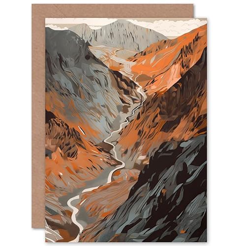 Artery8 Scaffel Pike Hiking Trail Rocky Mountain Landscape Travel Birthday Sealed Greeting Card Plus Envelope Blank inside von Artery8