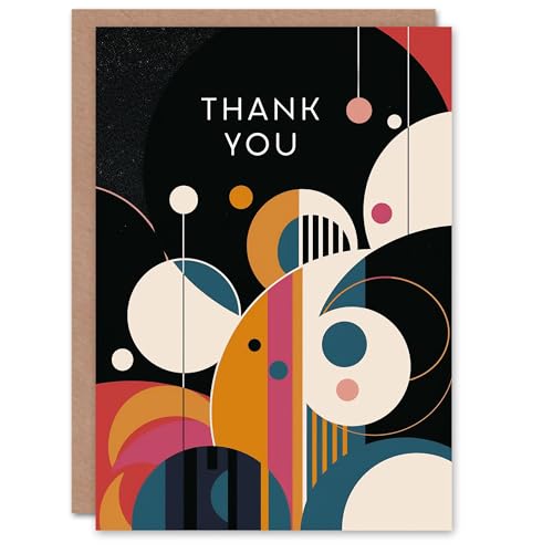 Artery8 Thank You Card Abstract Circles Stripes Geometric Design For Him Man Male Dad Brother Son Papa Grandad Greeting Card von Artery8