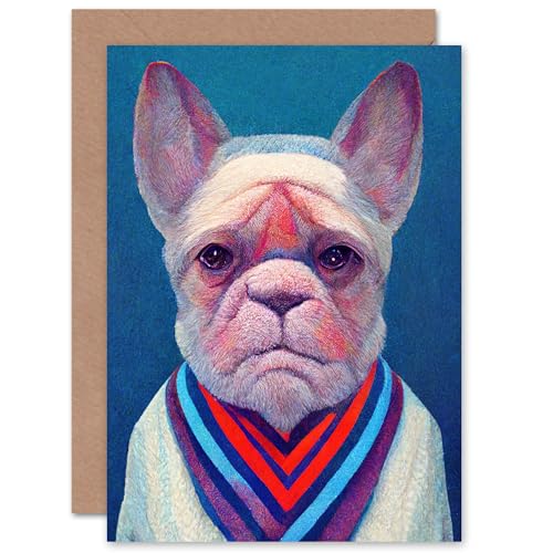 Grumpy Bulldog for Husband Him Dad Son Brother Birthday Thank You Congratulations Blank Art Greeting Card von Artery8
