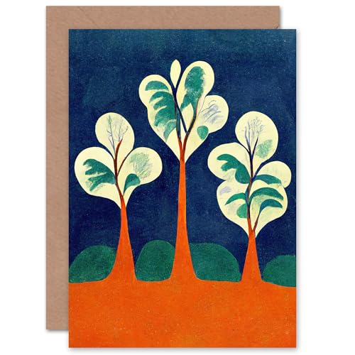 Matisse Style Trees for Him or Her Man Woman Birthday Thank You Congratulations Blank Art Greeting Card von Artery8
