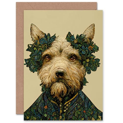 Terrier Dog Lover for Him or Her Man Woman Birthday Thank You Congratulations Blank Art Greeting Card von Artery8