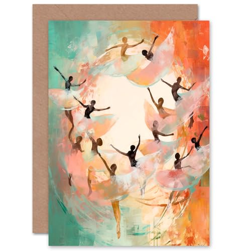 The Tornado Ballet Swirl Dance for Wife Her Mum Sister Daughter Mom Gran Nan Birthday Thank You Congratulations Blank Art Greeting Card von Artery8