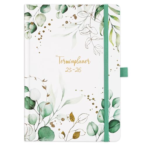 Terminplaner 2025-2026 - Kalender 2025-2026, Kalender 2025-2026 buchkalender Aug 2025 - Sept 2026, Wochenplaner, Organizer, A5 Terminplaner mit Einstecktasche, 21.4 cm × 14.6 cm von Artfan