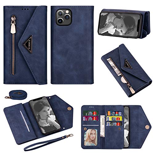 Artfeel Brieftasche Handykette Hülle Kompatibel mit iPhone 12/iPhone 12 Pro 6.1 Zoll,Leder Reißverschluss Geldbörse Umhängeband Handyhülle mit Kartenhalter,Schultergurt,Handschlaufe-Blau Artfeel Brieftasche Handykette Hülle Kompatibel mit iPhone 12/iPhone 12 Pro 6.1 Zoll,Leder Reißverschluss Geldbörse Umhängeband Handyhülle mit Kartenhalter,Schultergurt,Handschlaufe-Blau von Artfeel