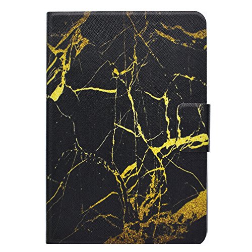 Artfeel Hülle Kompatibel mit Amazon Kindle Fire HDX 7 2013,Schwarz Gold Marmor Muster Slim Leder Brieftasche Schutzhülle,Schlank Leicht Magnetisch Ständer Abdeckung mit Kartenhalter von Artfeel