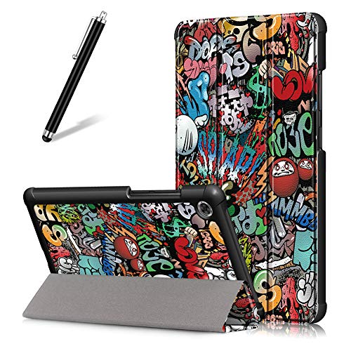 Artfeel Hülle für Lenovo Tab M7 TB-7305F,Ultra Dünn Leicht PU Leder Tasche Schutzhülle Schlank Flip Folio Dreifach Ständer Tablet Hülle,Graffiti von Artfeel