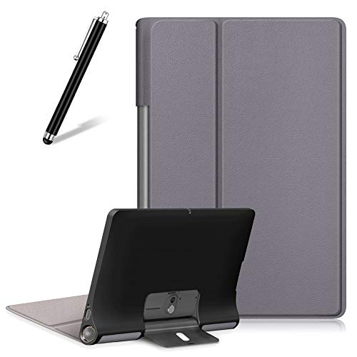Artfeel Hülle für Lenovo Yoga Smart Tab/Yoga Tab 5 YT-X705F 10.1,Ultra Dünn Leicht Leder Tasche Schutzhülle Verstellbar Multi-Winkel Faltbar Ständer Schlank Klapphülle Abdeckung,Grau von Artfeel