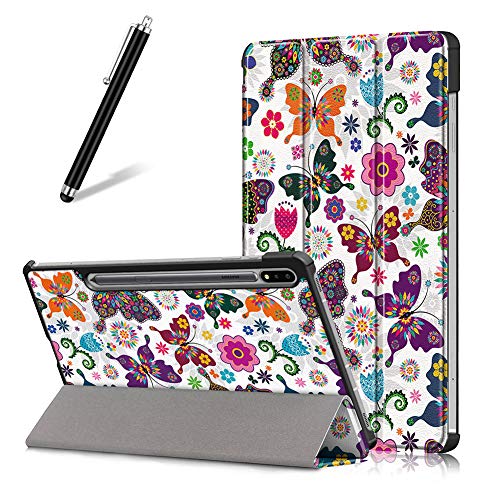 Artfeel Hülle für Samsung Galaxy Tab S7 11 Zoll 2020 T870/T875,Ultra Dünn Leicht Leder Smart Klapphülle Dreifach Ständer Schutzhülle Auto Wach/Schlaf Flip Magnetisch Abdeckung,Schmetterling von Artfeel