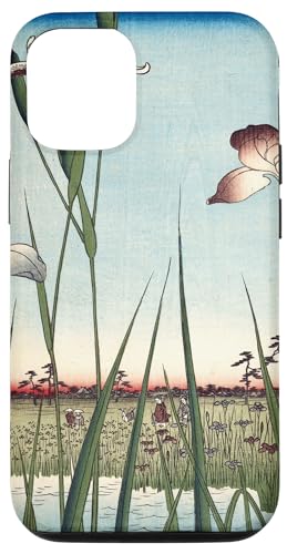 Hülle für iPhone 12/12 Pro Blume Reisfeld Asiatisch Vintage Japanisch Ukiyo-e Woodblock von Artful Prints Digitally Enhanced Art by ARTFEAST