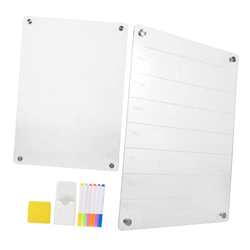 ARTIBETTER 1 Satz Kühlschrank-magnet-message-board Wöchentlich Weiß Leere Trocken Abwischbare Tafel Magnetische, Trocken Abwischbare Tafel Bretter Leeres Brett Monatlich Transparent Acryl von Artibetter