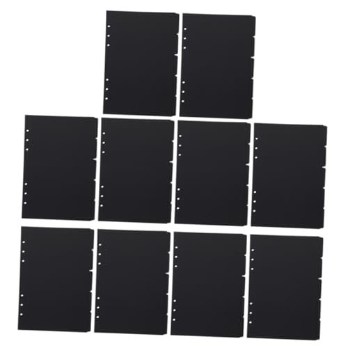 ARTIBETTER 10 Blatt Reiter Index-Tabs Bindemittel-Separatoren Ästhetische Ordnertrenner Indexseitenteiler abnehmbare Notizbuchteiler Notizbuch-Indexteiler Papier Black von Artibetter