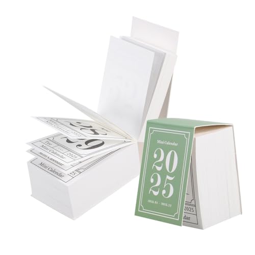 ARTIBETTER 2 Stück 2025 Mini-Kalender Büro retro klein ästhetisch Mini-Desktop-Kalender für schülerkalender tischkalender Abreißkalender Schreibtisch-Flip-Kalender süßer Kalender Papier Green von Artibetter
