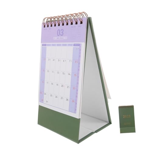 ARTIBETTER 2024 Tischkalender 2025 Monatskalender 2025 Budget stehender Kalender Zu Uhren Mini geburtstagskalender jahreskalender Schreibtischkalender Lehrertischkalender Papier Dark Green von Artibetter
