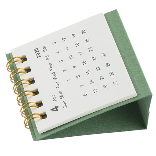 ARTIBETTER 2025 Mini Tischkalender Schreibtisch-Flip-Kalender kleiner monatlicher Kalender kleiner Kalender wandkalender schulkalender stehender Kalender Schreibtischkalender Papier Green von Artibetter