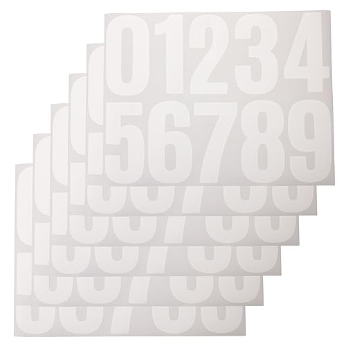 ARTIBETTER 6 Bögen Briefkastennummern Aufkleber Selbstklebend Türnummer Mülleimernummern Aufkleber Adress/Hausschild Mülltonnennummern Für Mülltonnen Hausnummern Wandaufkleber Für von Artibetter