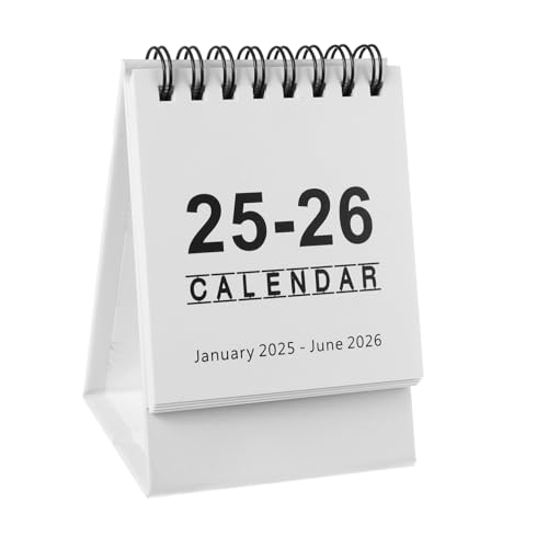 ARTIBETTER Mini Tischkalender kleine Kalender 2025 Mini monatlich Desktop Klappkalender für den Schreibtisch bürobedarf schreibtischkalender Tischkalender- süßer Kalender Papier Weiß von Artibetter